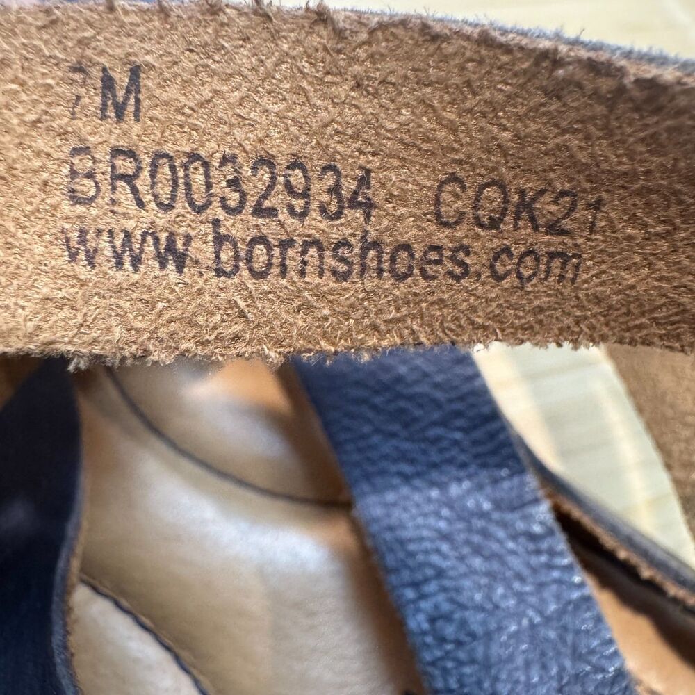 Born Iwa Woven Leather Gladiator Sandals Navy Blue Back Zip Comfort Women's 7M - Picture 8 of 14